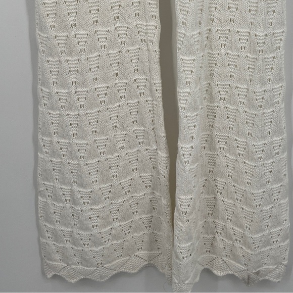 WAYF - Womens High Rise Open Stitch Straight Leg Pants in Ivory Size Small NWT - Picture 5 of 14
